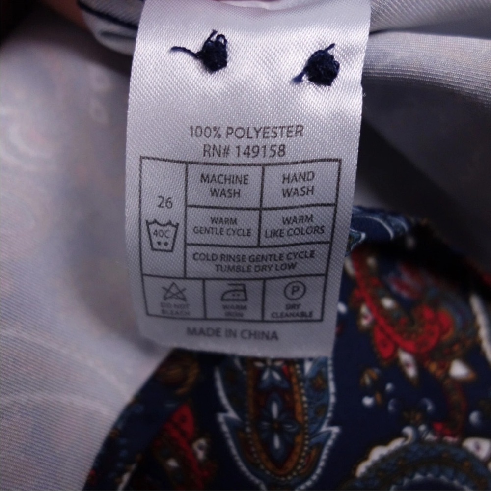 Consequence Men’s paisley button up shirt long sleeves cotton spandex size L - Picture 9 of 9